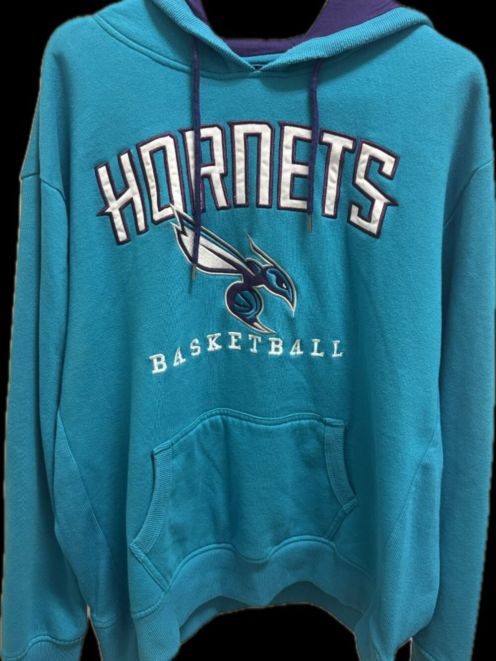 Charlotte Hornets NBA Hoodie 2XL Teal Purple UNK Basketball Used